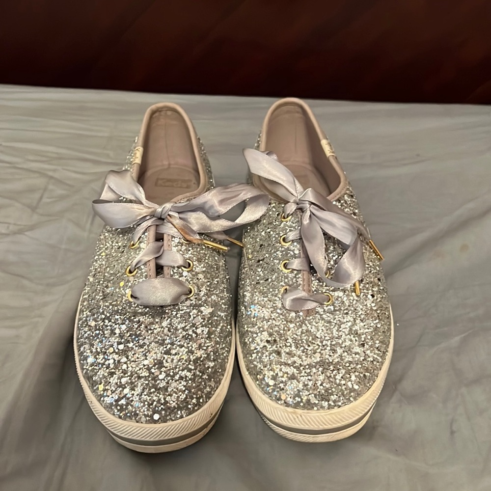 Kate Spade Silver Glitter Sparkle Keds Gem
